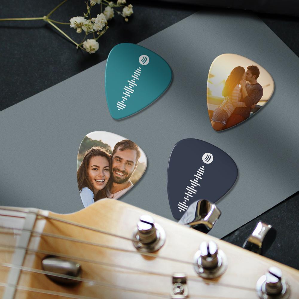 Scannable Spotify Code Guitar Pick, Photo Engraved Music Song Guitar Pick  12 Pcs - 