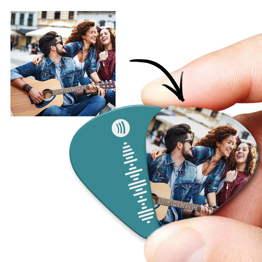 Scannable Spotify Code Guitar Pick, Engraved Custom Music Photo Guitar Pick Gifts 12 Pcs -