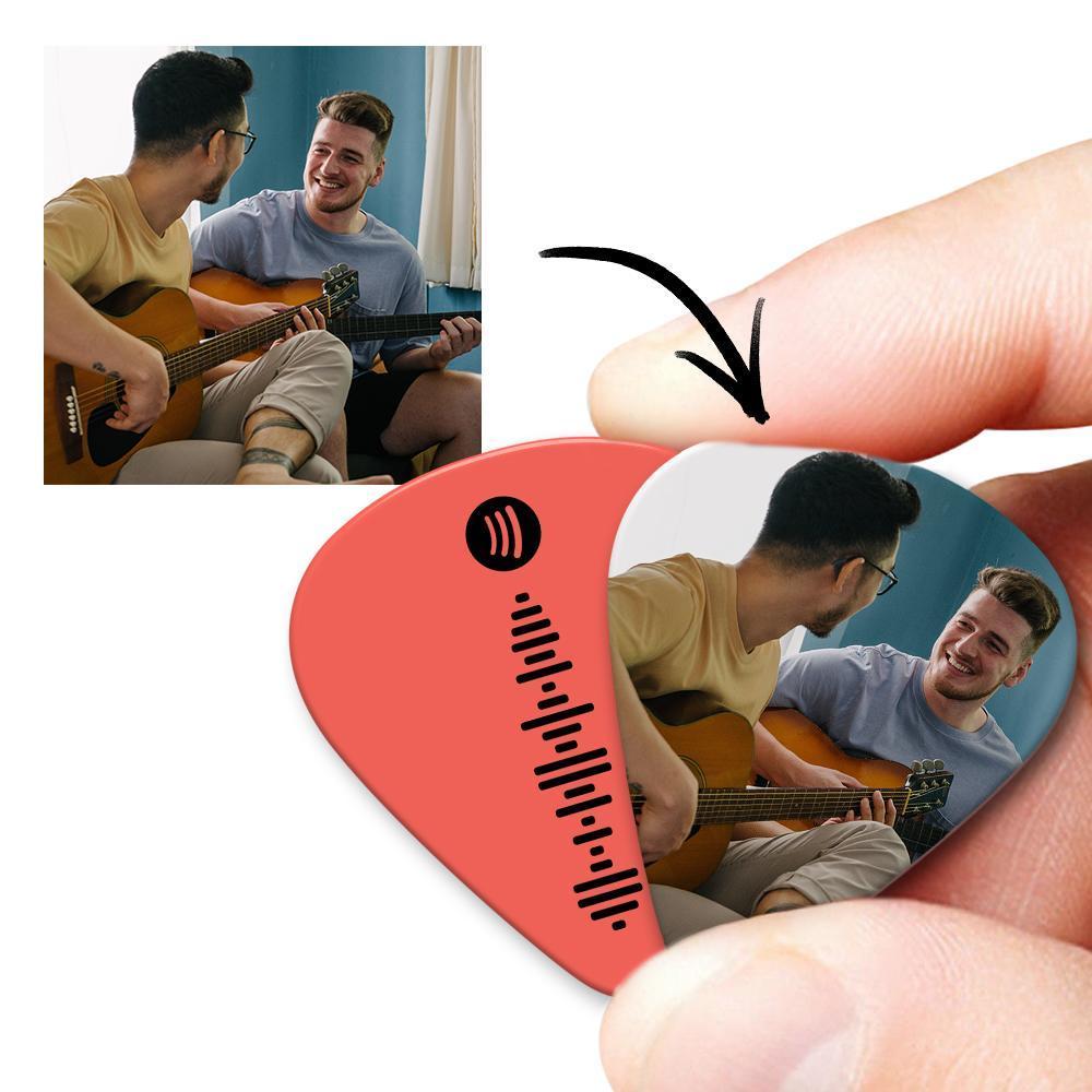 Scannable Spotify Code Guitar Pick, Engraved Custom Music Photo Guitar Pick Gifts 12 Pcs -