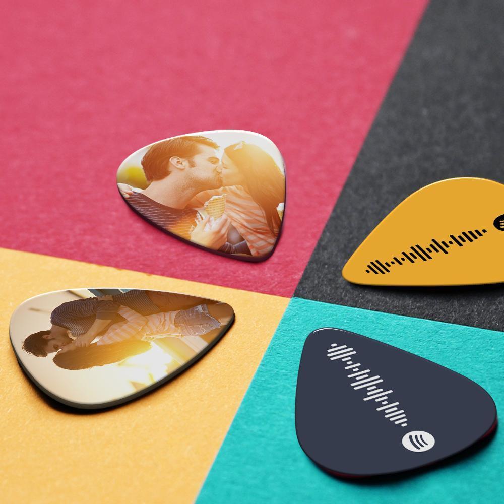 Scannable Spotify Code Guitar Pick, Engraved Custom Music Photo Guitar Pick Gifts 12 Pcs -