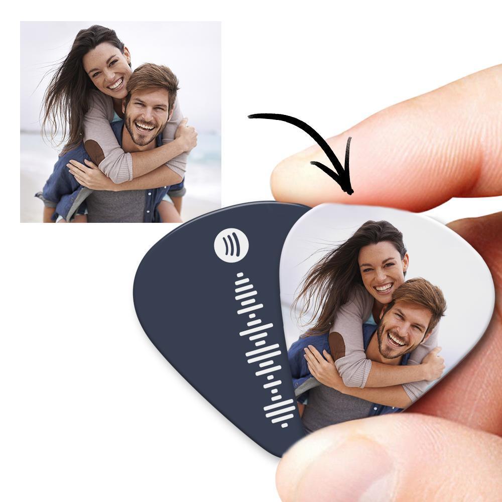 Scannable Spotify Code Guitar Pick, Engraved Music Song with Photo Guitar Pick Gifts for Family 12Pcs - 