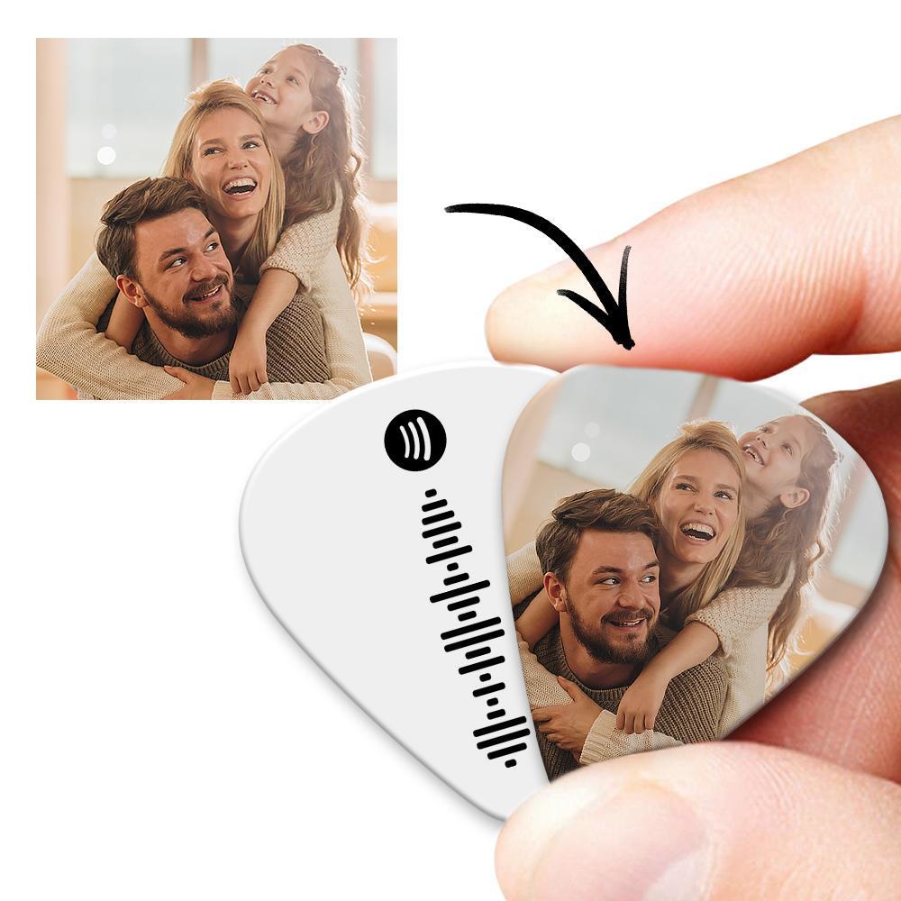 Scannable Spotify Code Guitar Pick, Engraved Music Song with Photo Guitar Pick Gifts for Family 12Pcs - 