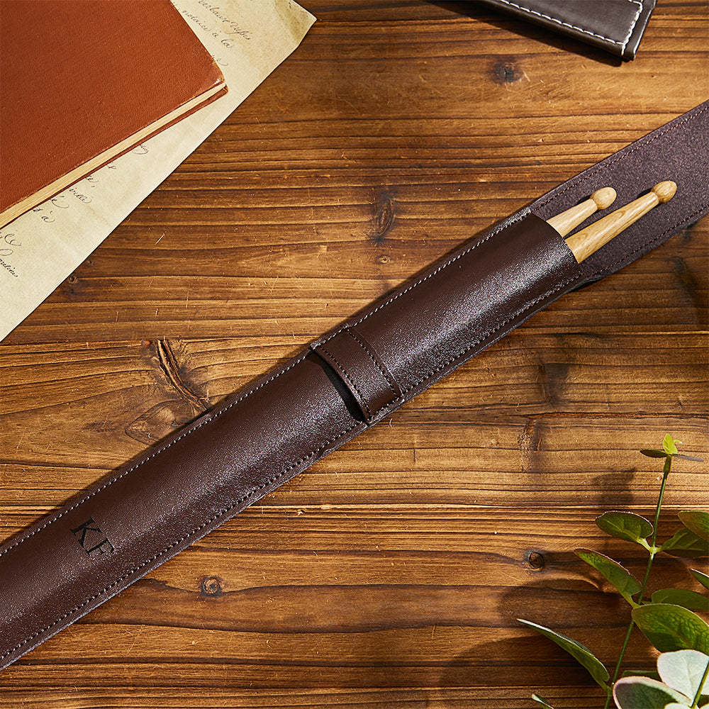 Custom Engraved Leather Drumstick Bag Simple Music Gift - soufeelmy