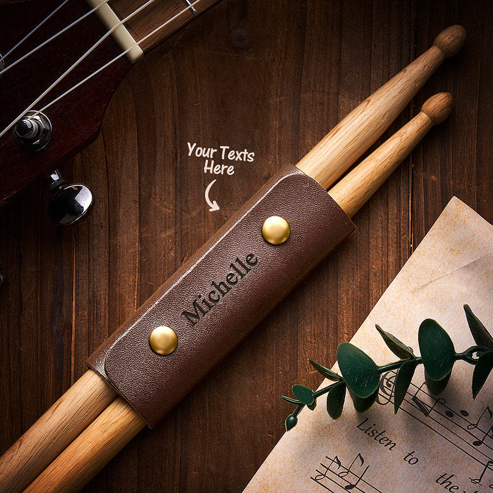Custom Engraved Drum Stick Storage Case Simple Leather Gifts - soufeelmy