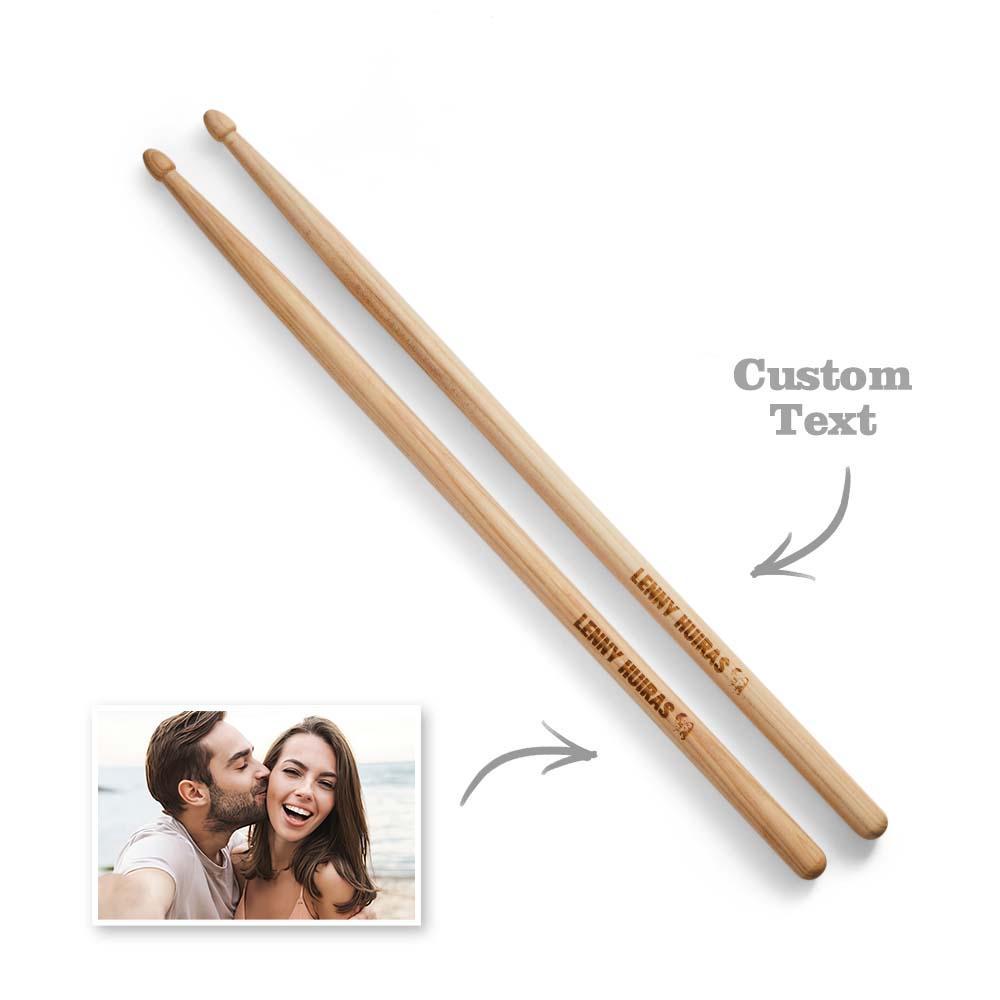 Engraved 5A Maple Music Gift Custom Message Personalized Drumsticks Gift for Drummer Husband Dad Father's Day Boyfriend Gift - soufeelmy