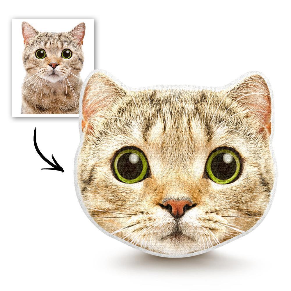 Custom Cat Photo Face Pillow 3D Portrait Pillow - Memorial Gift - soufeelmy
