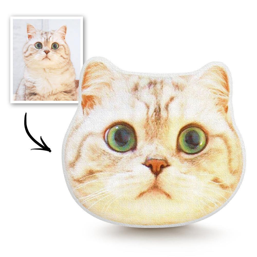 Custom Cute Cats Photo Face Pillow 3D Portrait Pillow Fur Cat - soufeelmy