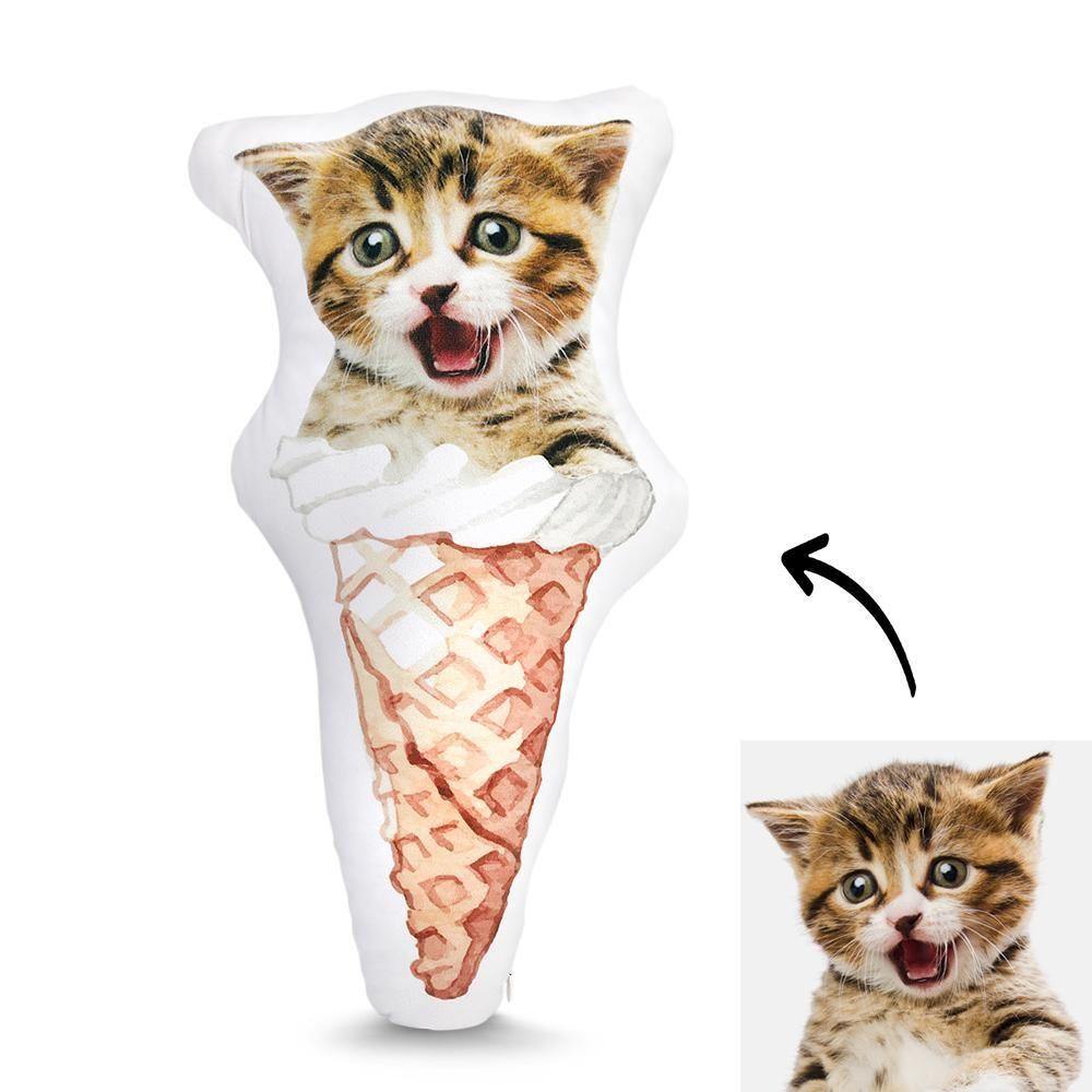 Personalised 3D Portrait Photo Pillow Ice Cream Cone Lovely Puppies 30*40cm - soufeelmy