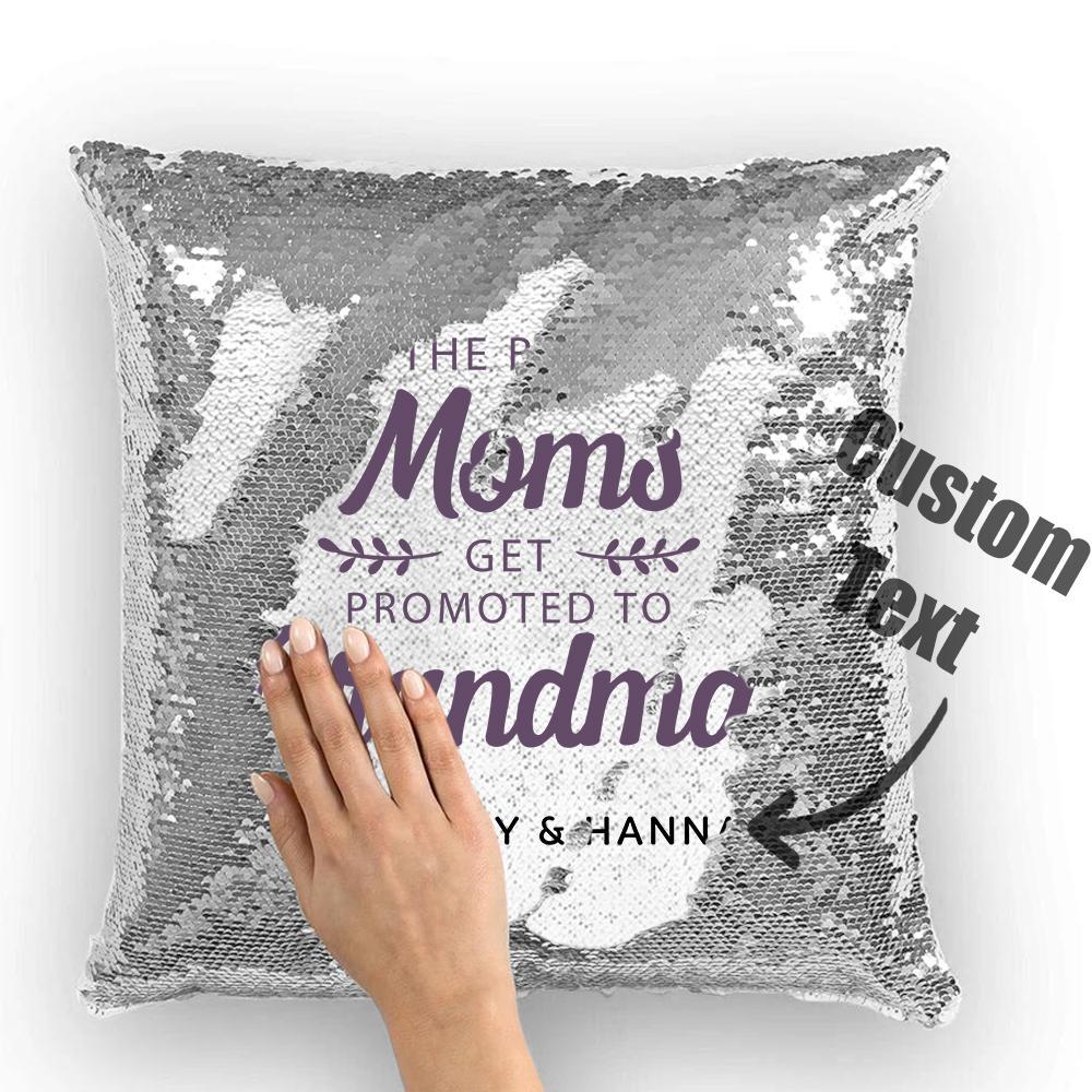 Promoted To Grandma Personalized Magic Sequins Pillowcase