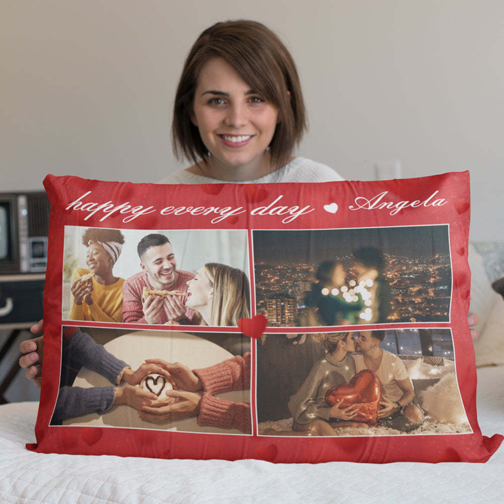 Custom Photo Text Pillow Personalized Galaxy Rectangle Pillowcase Housewarming Gifts - soufeelmy