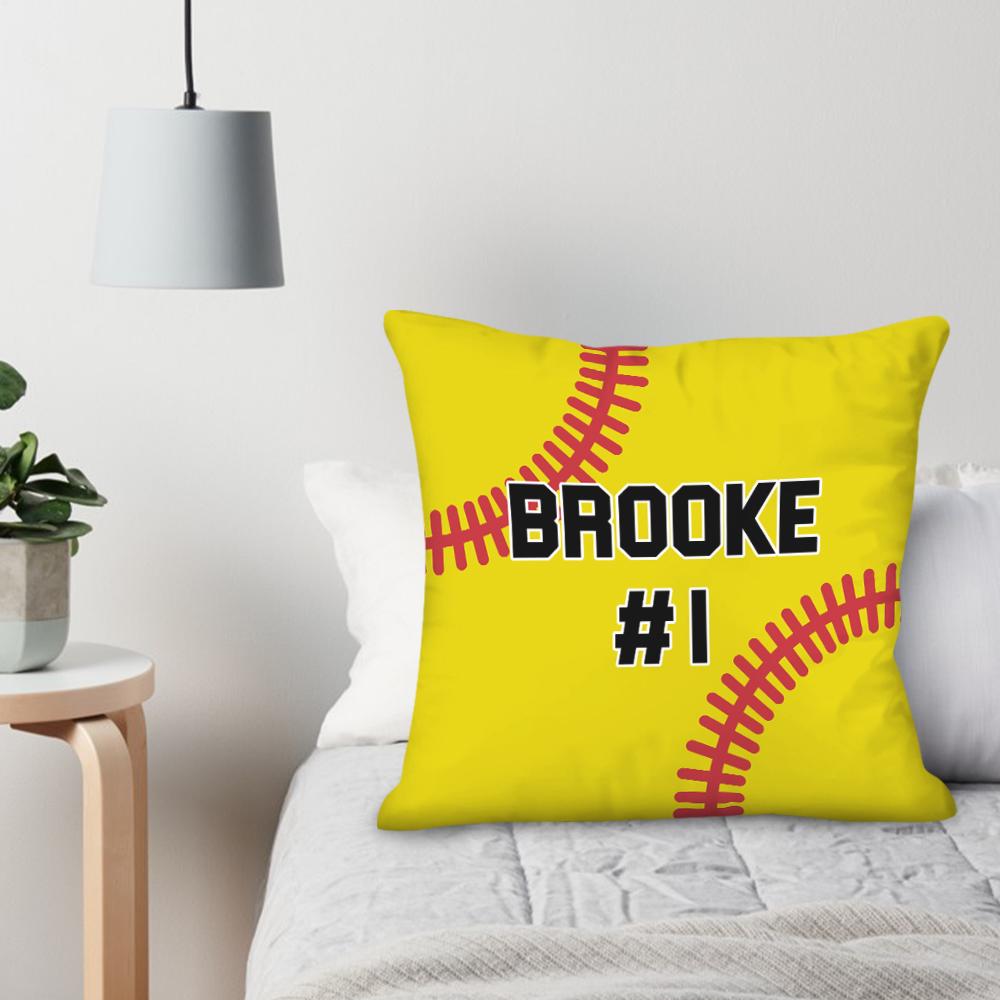Custom Softball Personalized Throw Pillow Best Gift for Him - soufeelmy