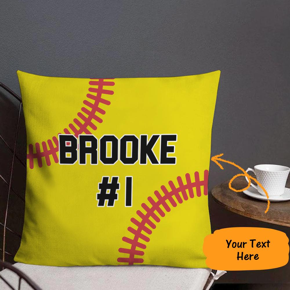 Custom Softball Personalized Throw Pillow Best Gift for Him - soufeelmy