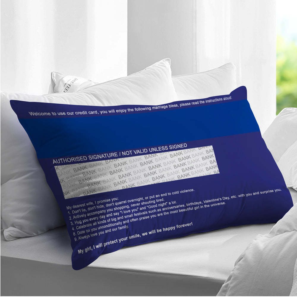 Custom Photo Date Card Design Pillow Personalized Oath Book Rectangular Pillow Wedding Gift for Couple - soufeelmy