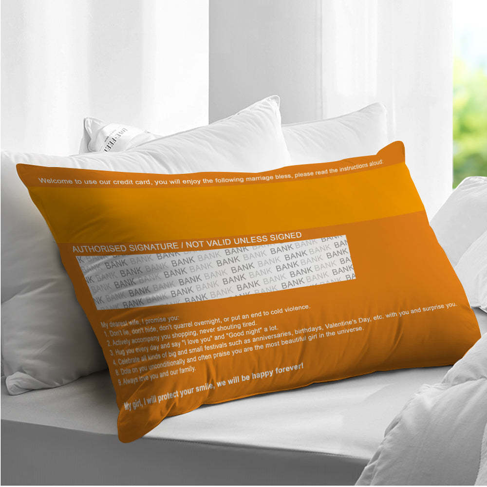 Custom Photo Date Card Design Pillow Personalized Oath Book Rectangular Pillow Wedding Gift for Couple - soufeelmy