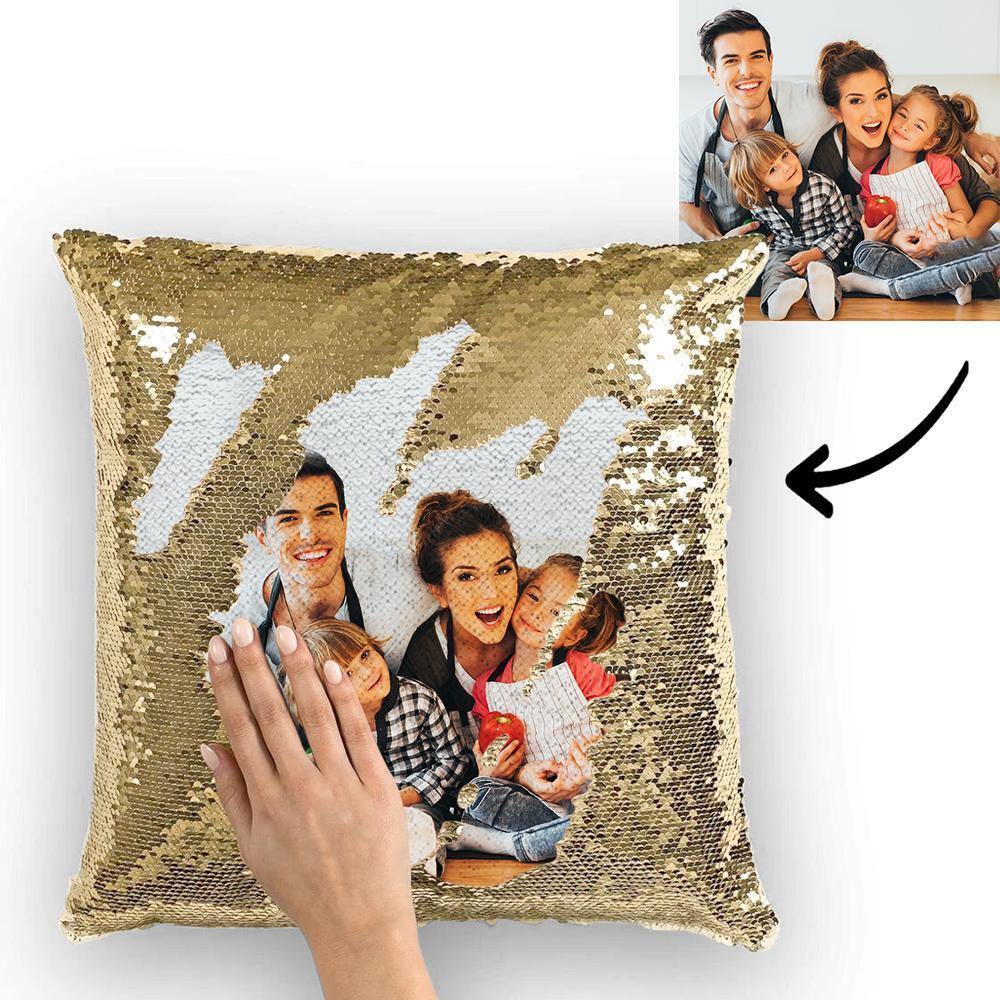 Photo Magic Sequins Pillow Blue Shiny 15.75 * 15.75 - soufeelmy