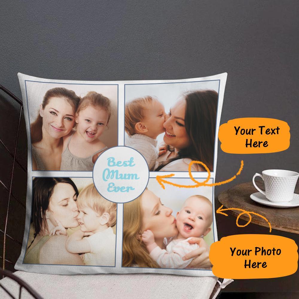 Custom Photo Pillow Cushion Pillowcase Cover Collage Photo Mother's Day Gift - soufeelmy