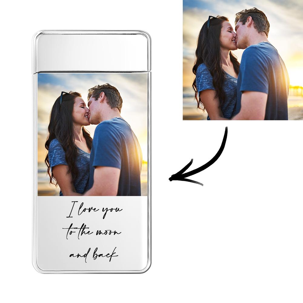 Photo Engraved Lighter Custom Photo Lighter Silver And Black - soufeelmy