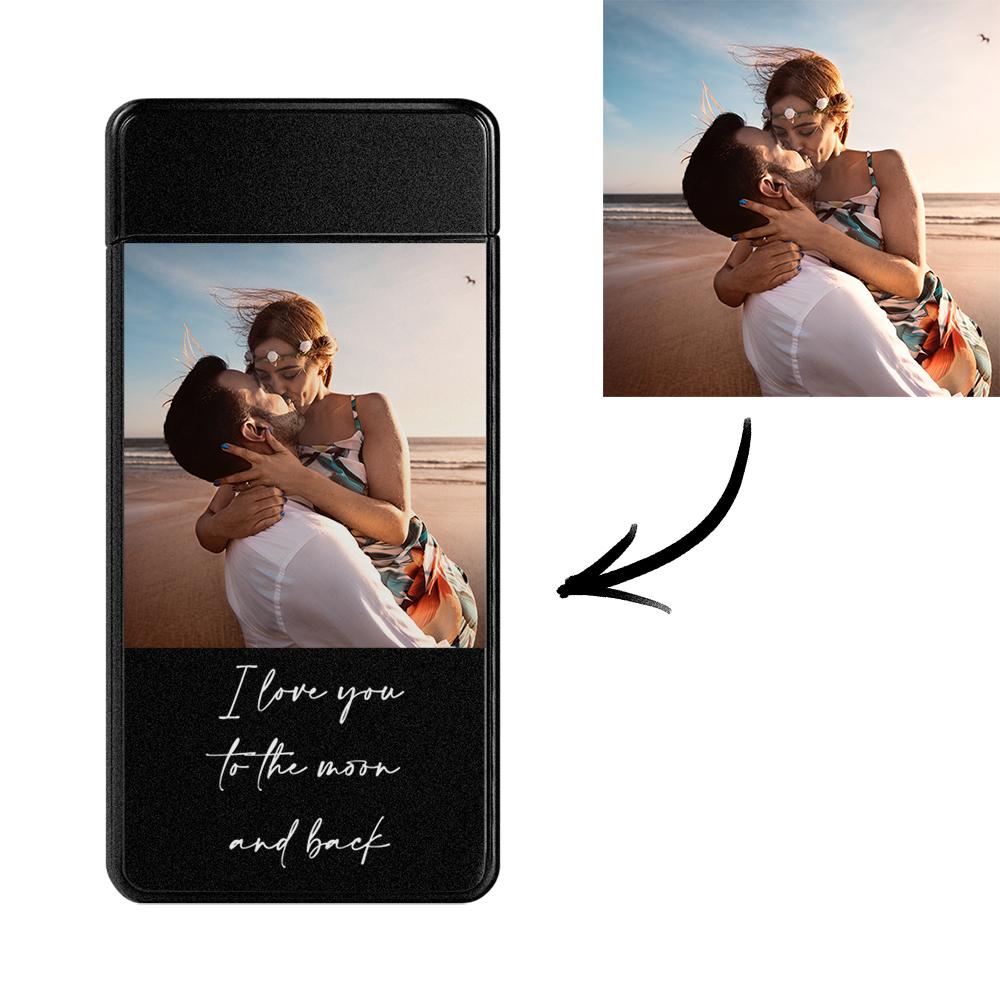 Photo Engraved Lighter Custom Photo Lighter Silver And Black - soufeelmy