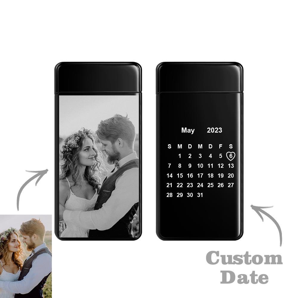 Custom Photo Lighter Engraved Calendar Lighter Valentine's Gift For Lovers - soufeelmy