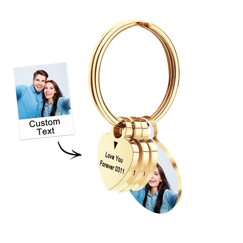 Personalized Photo Family Keychain Engraved Metal Key Chain Gifts For Him - soufeelmy