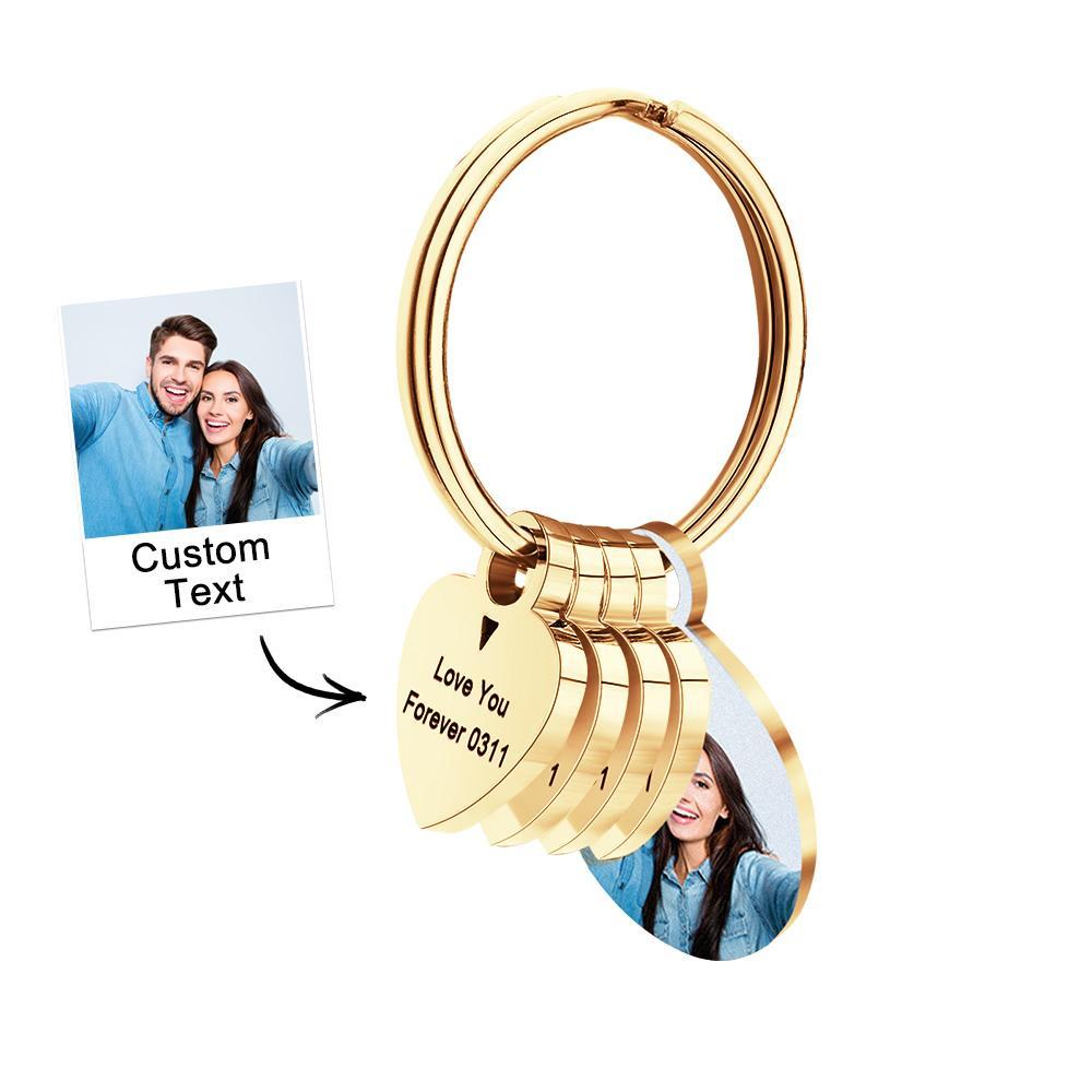 Personalized Photo Family Keychain Engraved Metal Key Chain Gifts For Him - soufeelmy