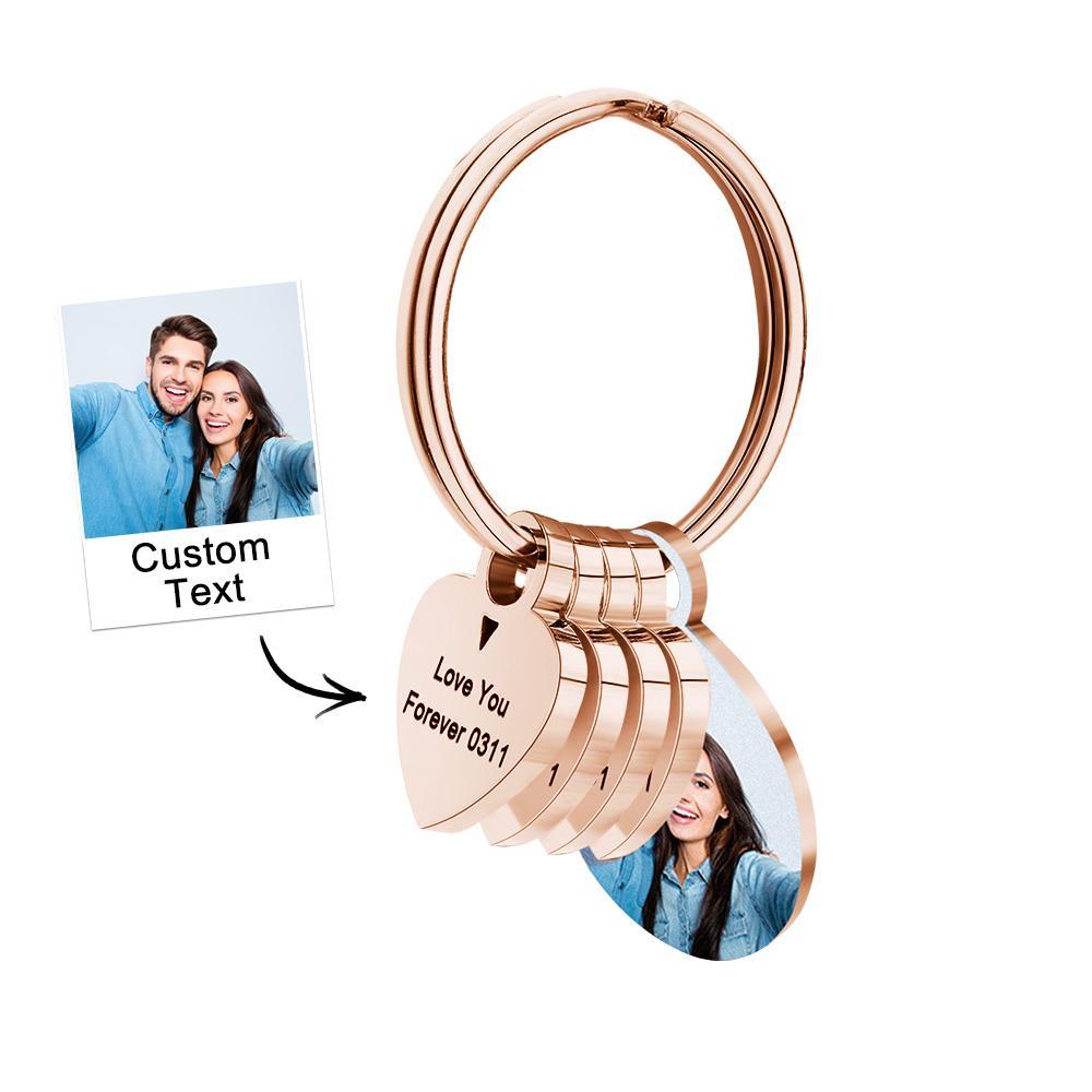 Personalized Photo Family Keychain Engraved Metal Key Chain Gifts For Him - soufeelmy