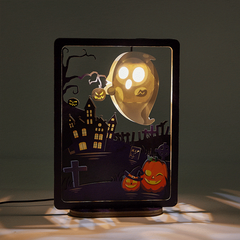 3D Paper Sculpture Night Light Fall Halloween Gifts for Kids and Adults Great Decor Light in Bedroom Living Room - soufeelmy