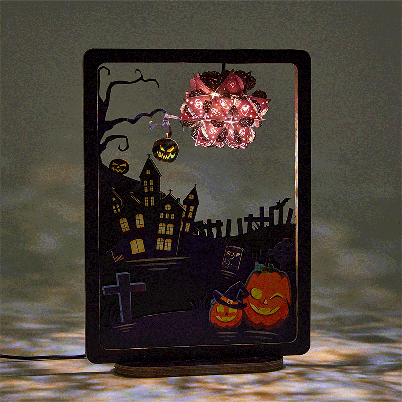 3D Paper Sculpture Night Light Fall Halloween Gifts for Kids and Adults Great Decor Light in Bedroom Living Room - soufeelmy
