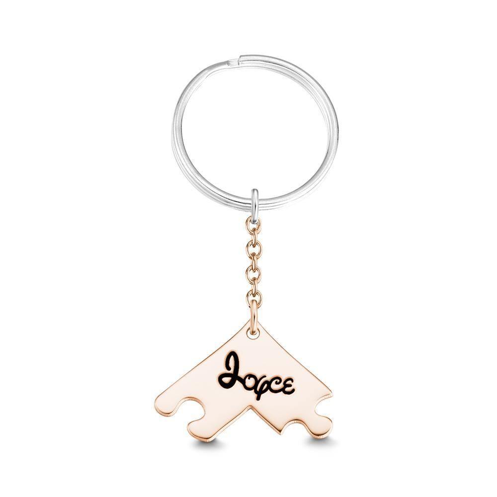 Engraved Keychain, Name Keychain 14k Gold Plated Unique Gifts -
