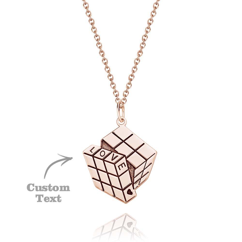 S925 Silver Pendant Necklace Customizable Love Cube Pendant Necklace Fine Jewelry Gifts - soufeelmy