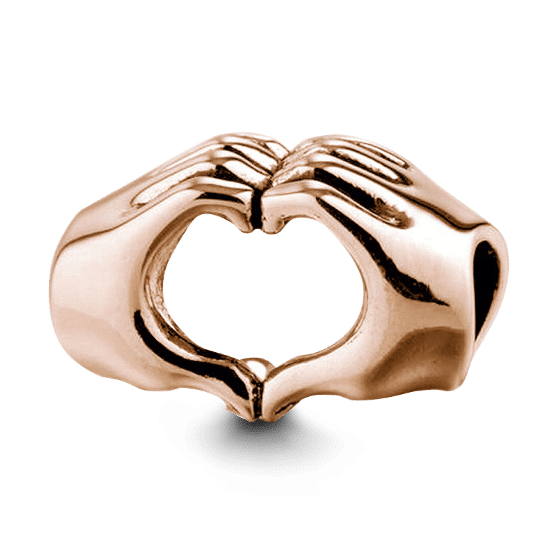 Fingers Heart Charm Rose Gold Plated Silver - soufeelus