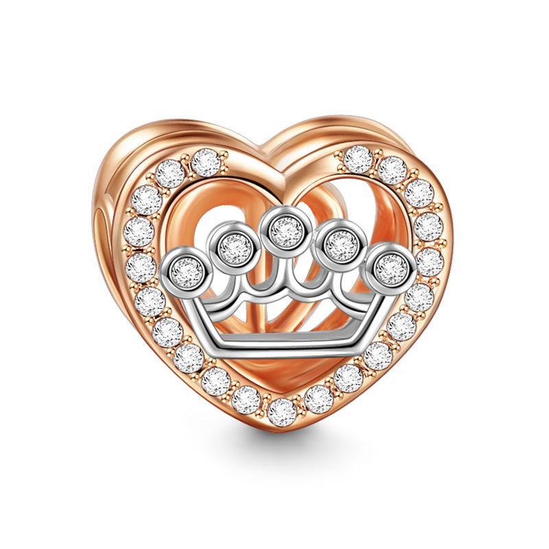 Queen of My Heart Charm Rose Gold - 