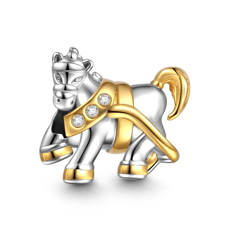 Horse Charm 14k Gold Plated Silver - 