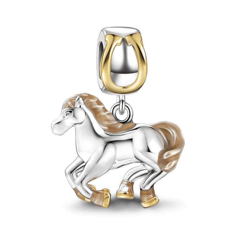 Lucky Horse Charm 14k Gold Plated Silver - soufeelus