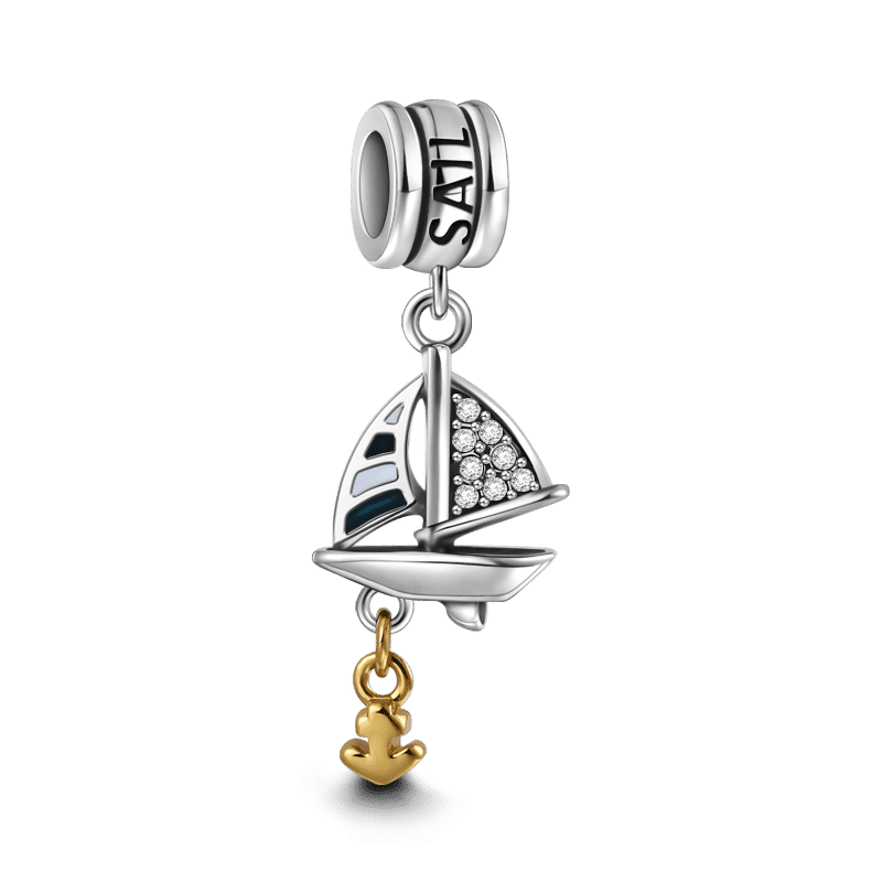 Sail Boat Charm 18k Gold Plated - soufeelus