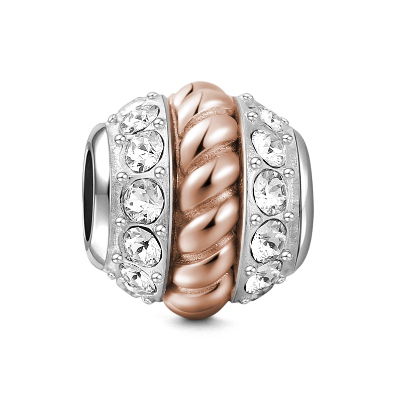 The Spiral Charm Rose Gold Silver - 