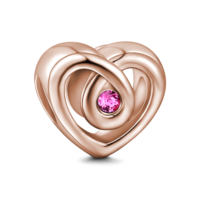 Tempting Heart Charm Rose Gold Plated Silver - soufeelus