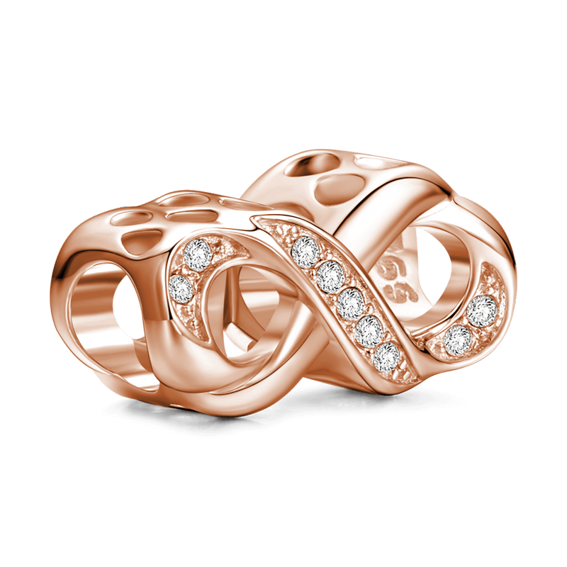 Hollow Infinity Love Charm Rose Gold Plated Silver - soufeelus