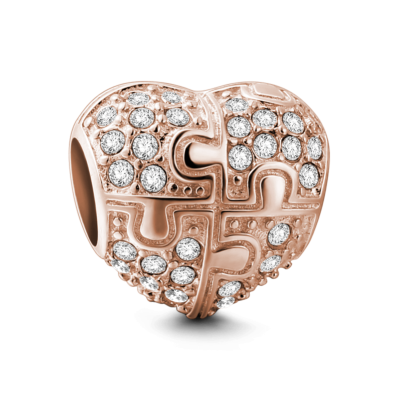 True Heart Charm Rose Gold Plated Silver - soufeelus
