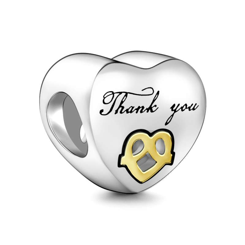 Thank You Charm 14k Gold Plated Silver - soufeelus