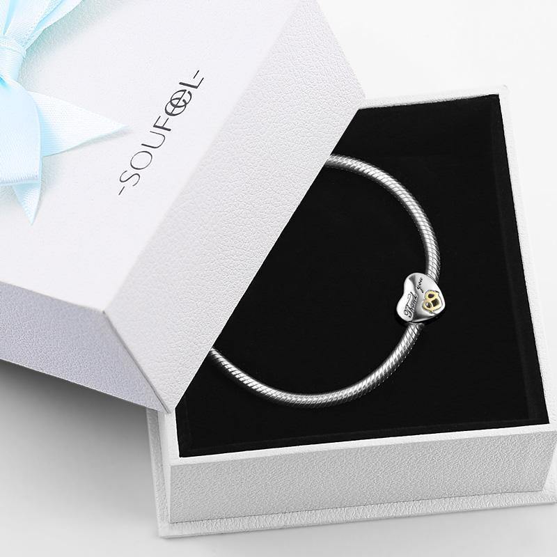 Thank You Charm 14k Gold Plated Silver - soufeelus