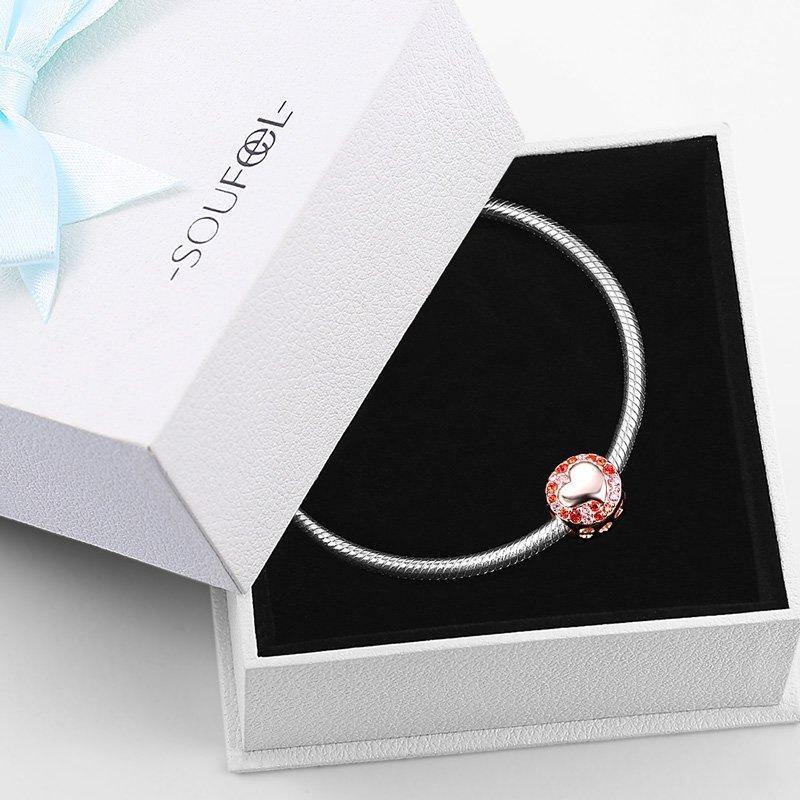 Heart to Heart Charm Rose Gold Plated Silver - soufeelus
