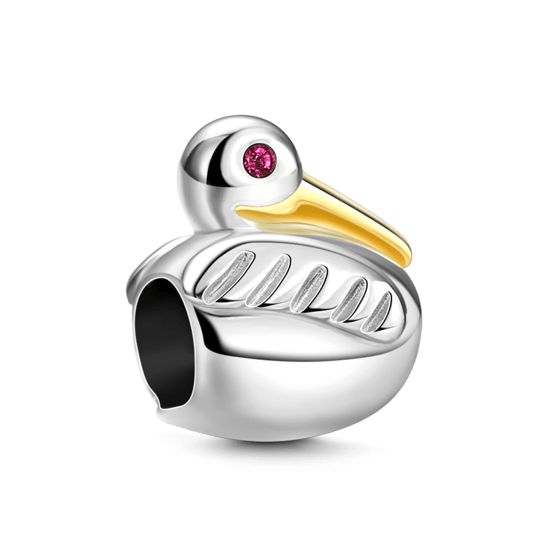Swan Charm 14k Gold Plated Silver - soufeelus