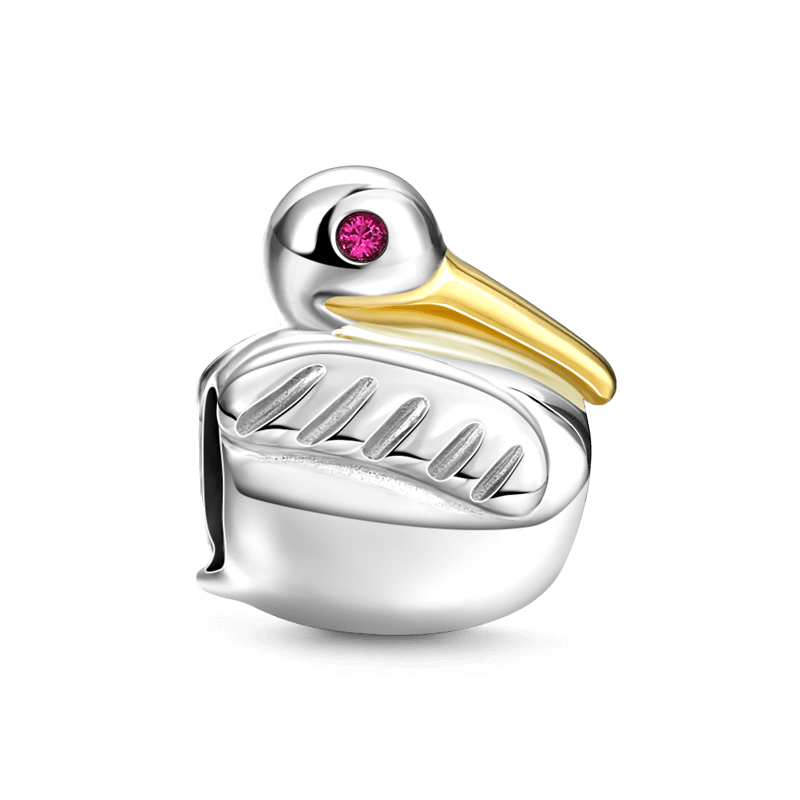 Swan Charm 14k Gold Plated Silver - soufeelus