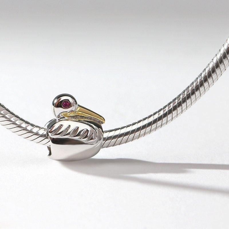 Swan Charm 14k Gold Plated Silver - soufeelus