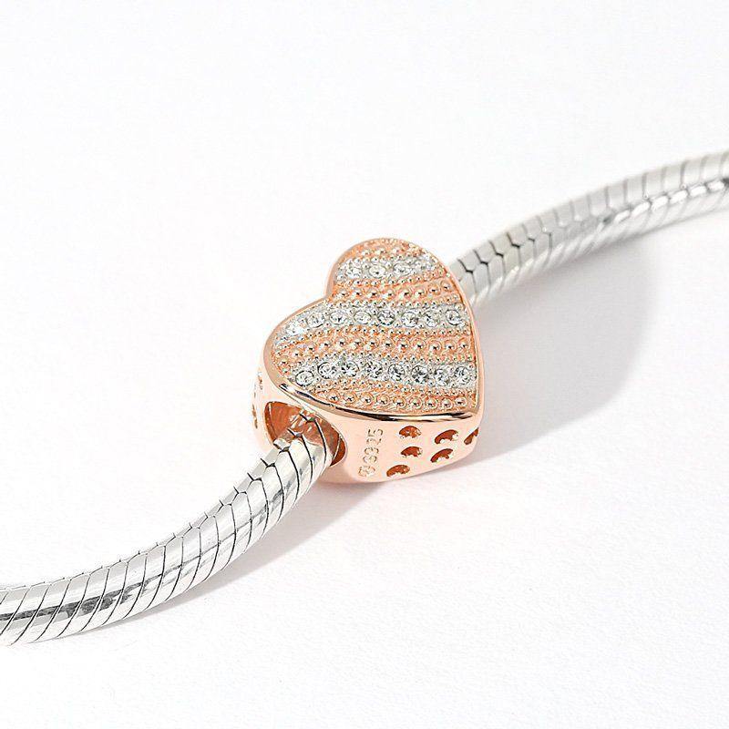 Glamour of Love Charm Rose Gold Plated Silver - 
