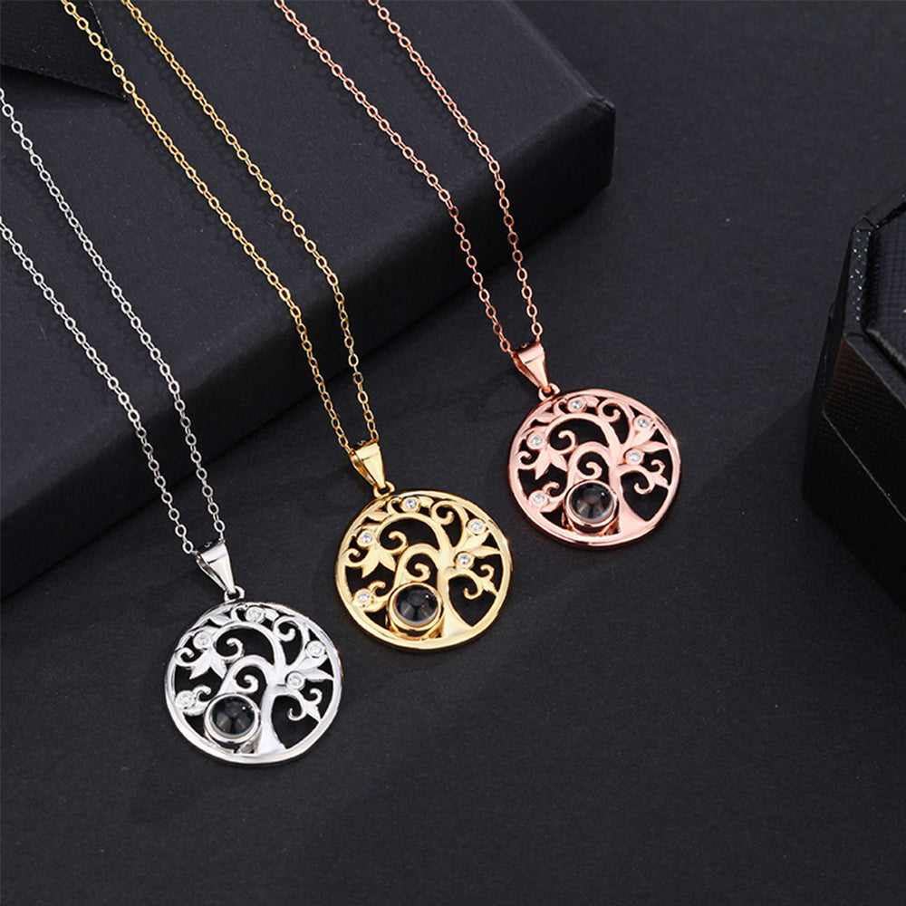 Custom Projection Necklace Love Tree Shape Photo Necklace Gift for Her - soufeelmy