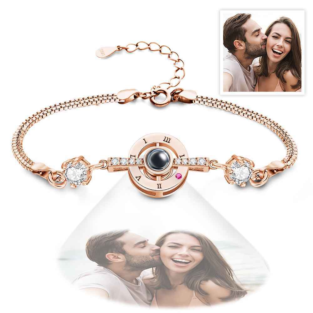 Personalized Photo Projection Bracelet Roman Numerals Elegant Bracelet For Her - soufeelmy