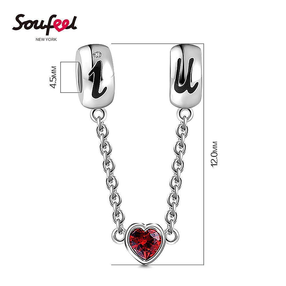 I Love You Charm Safety Chain Silver - 