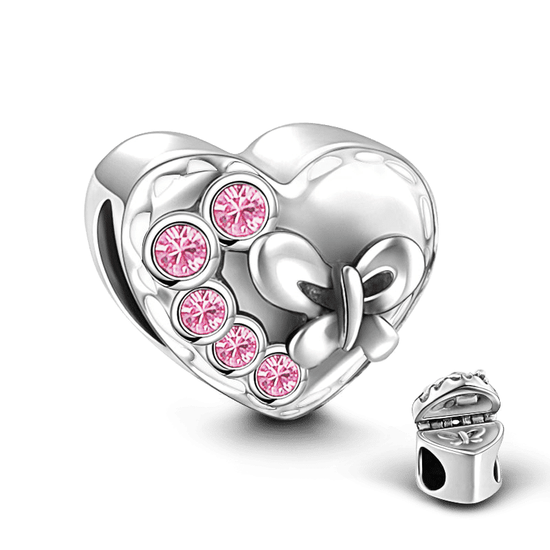 Swarovski Crystal Gift Box Charm Silver -